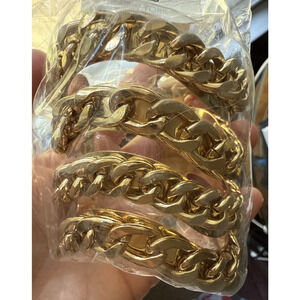 Body Rhythm Gold Tone Large Cuff Bracelet Metal Gold Tone Braided New Fashion